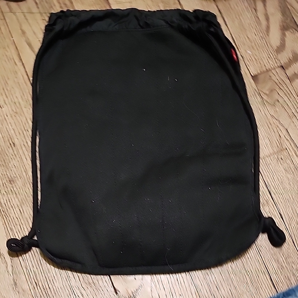 Jordan Black Drawstring Backpack With Colorful Te… - image 5